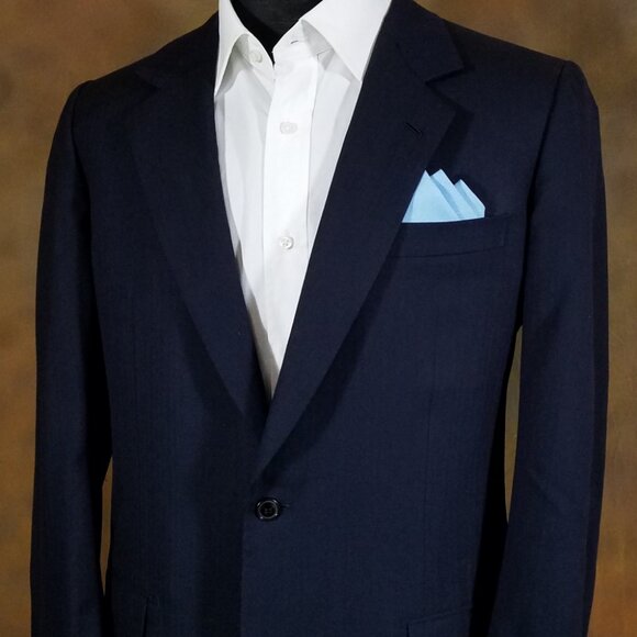 NEW Blue 100% Cotton Pre-Folded Pocket Square Handkerchief Insert - Picture 8 of 8